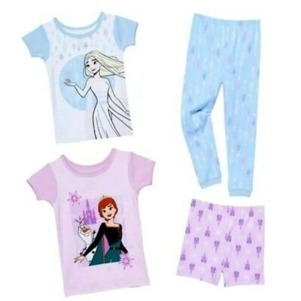 DISNEY Frozen II Anna & Elsa 4-Piece Cotton Pajama Set